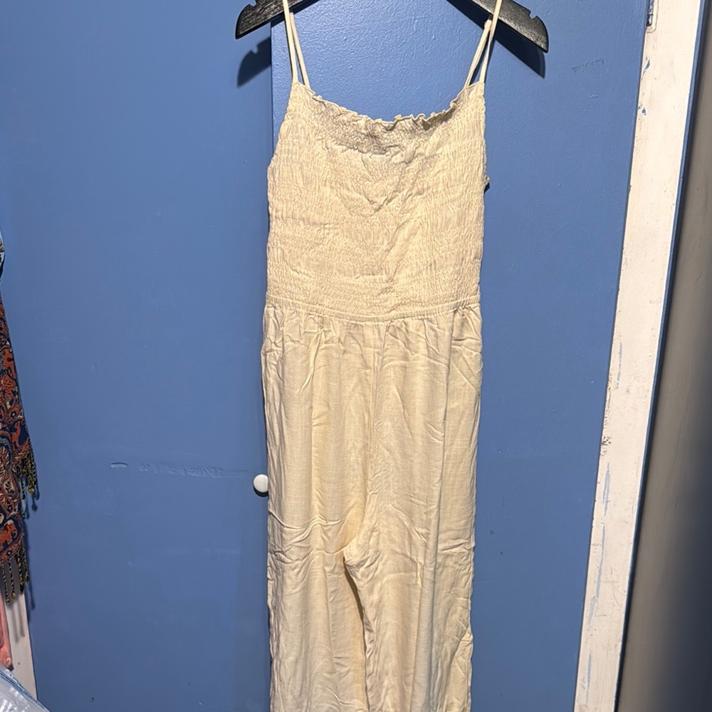 H&M Cream Sleeveless Jumpsuit